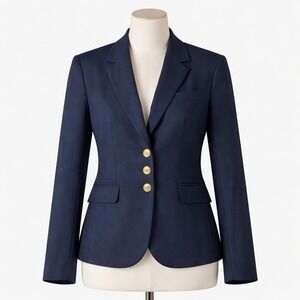 Buckley Tailors Navy Blue Blazer Jacket Womens 2 Three Button Career Classic